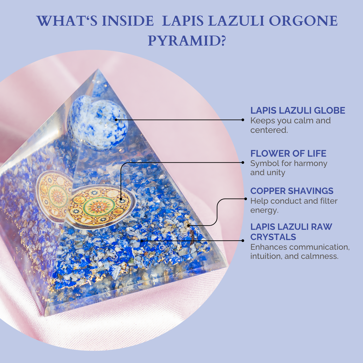 Orgone Pyramid | Lapis Lazuli | Crystal Energy Pyramid