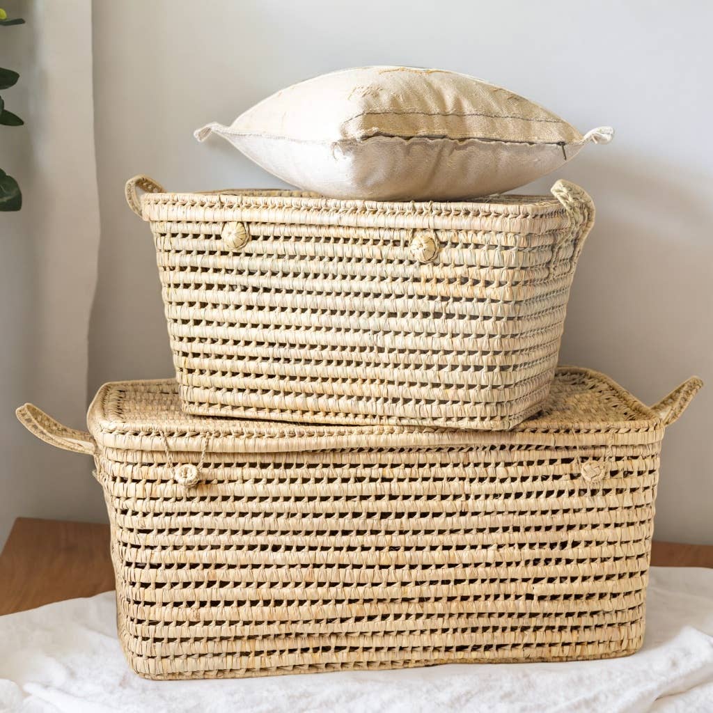 Wicker Storage Trunk - Chest and Storage Basket