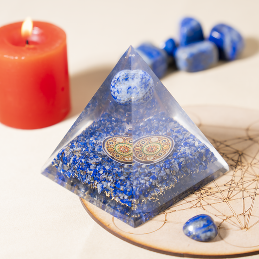 Orgone Pyramid | Lapis Lazuli | Crystal Energy Pyramid