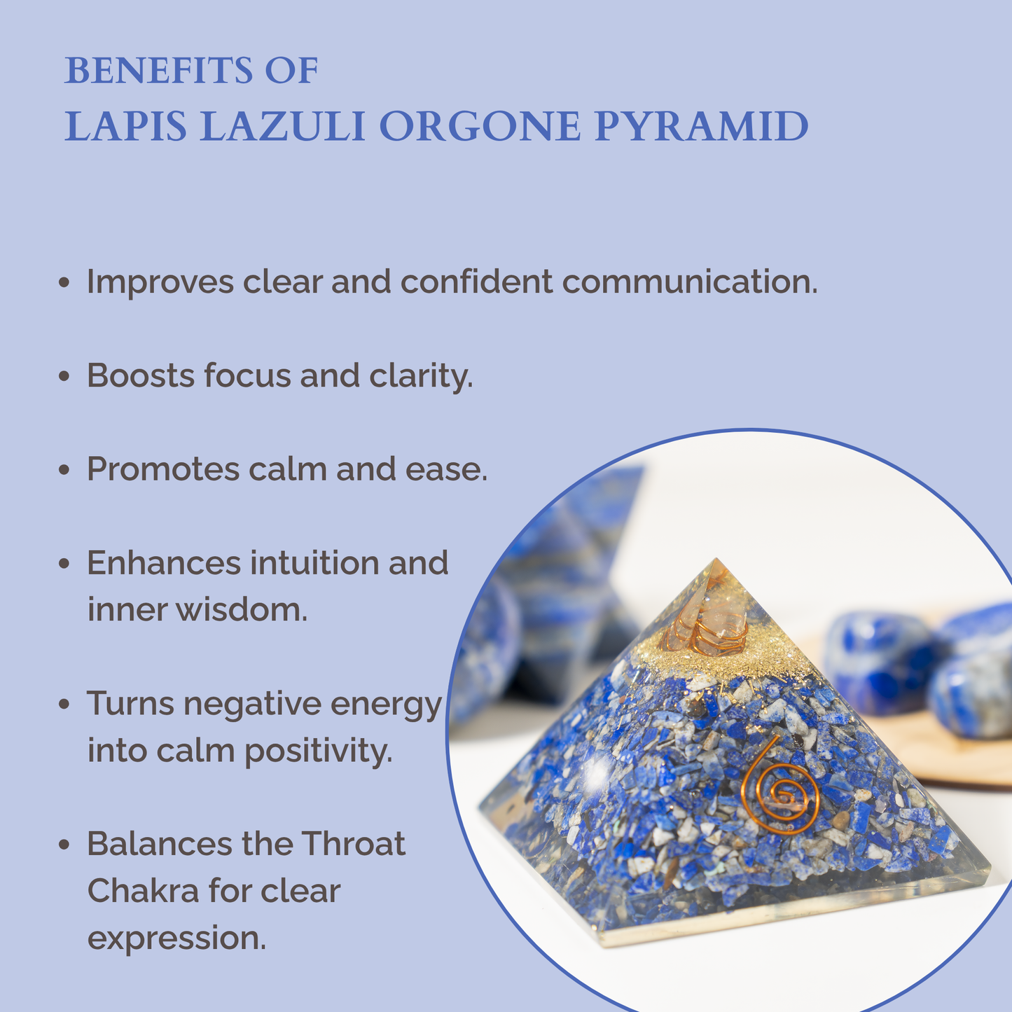 Orgone Pyramid | Lapis Lazuli with Crystal Point Pyramid