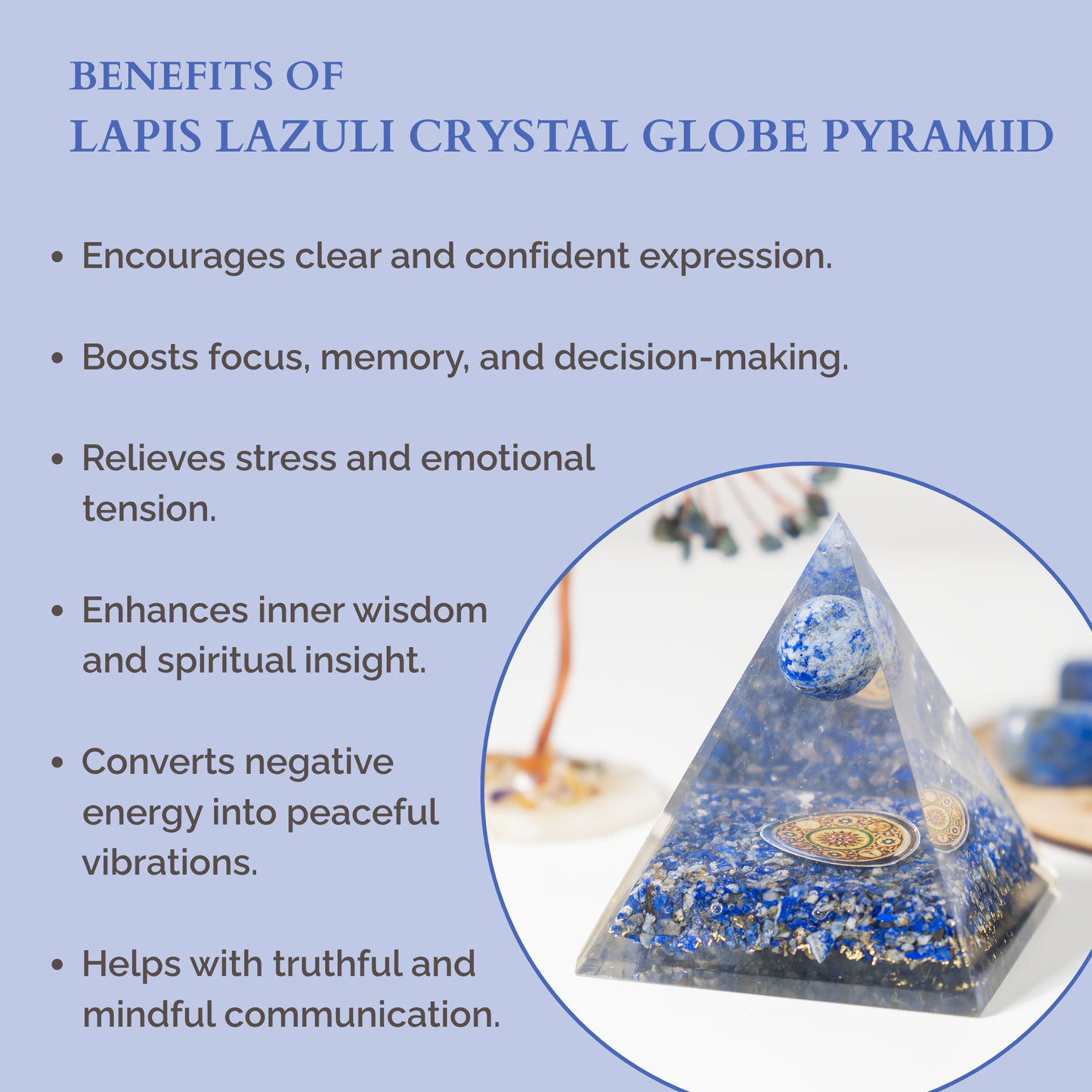 Orgone Pyramid | Lapis Lazuli | Crystal Energy Pyramid