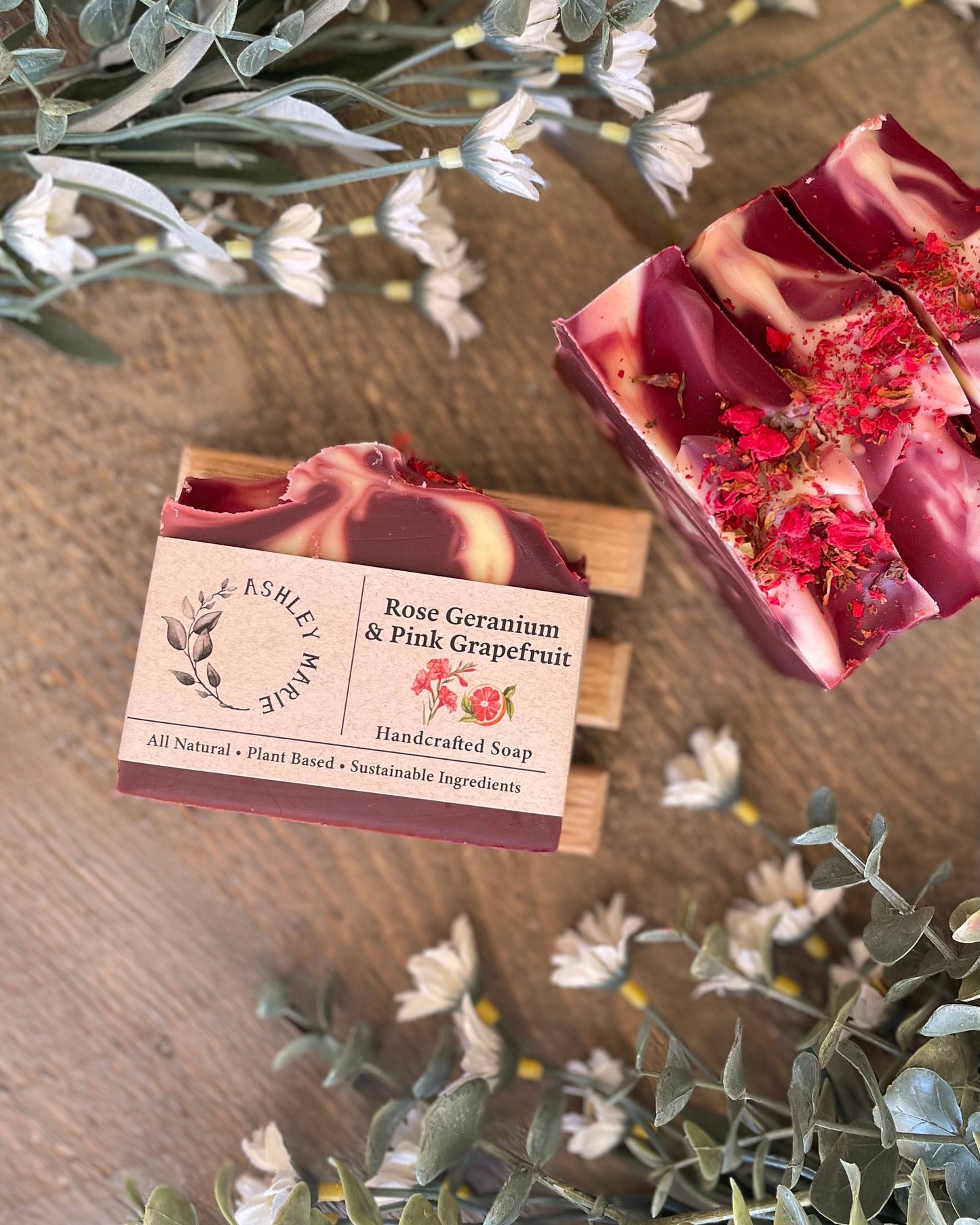 Rose Geranium & Pink Grapefruit Bar Soap