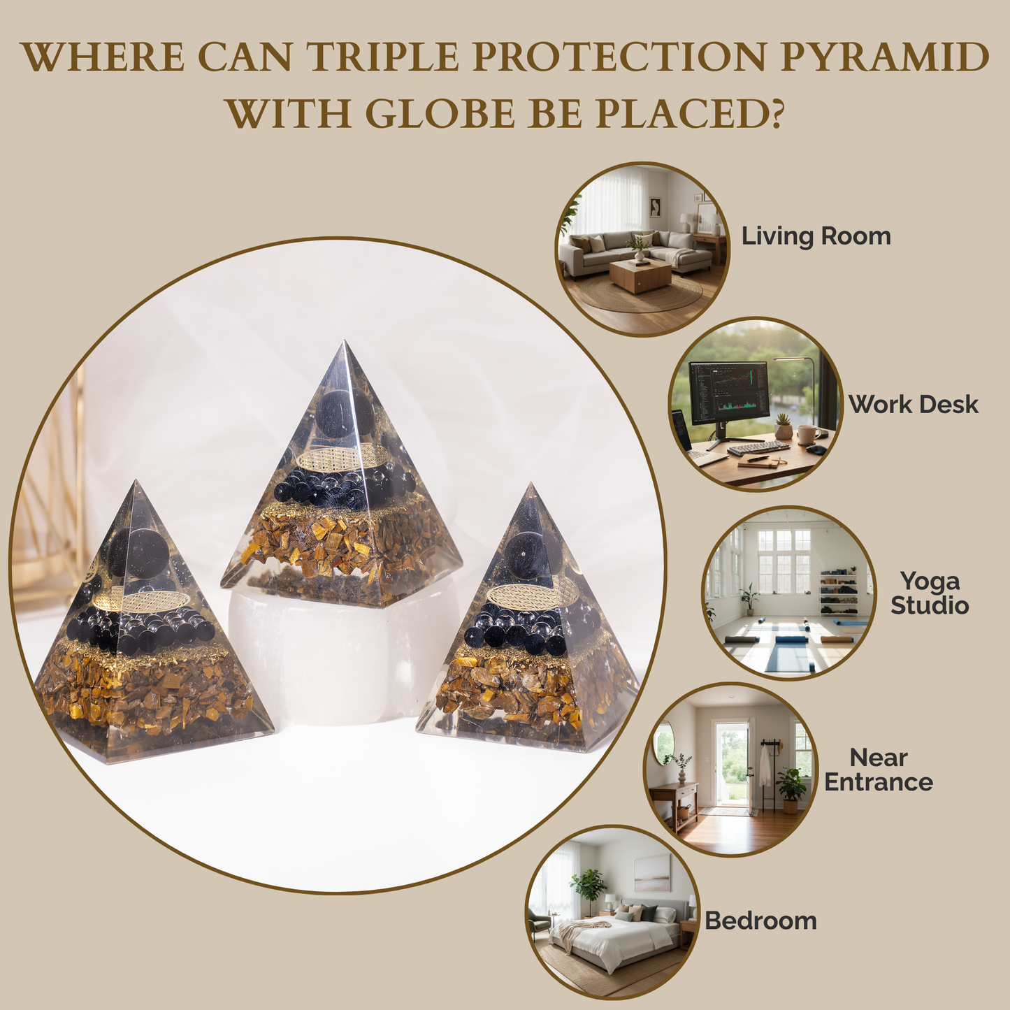 Orgone Pyramid | Triple Protection | Crystal Energy Pyramid