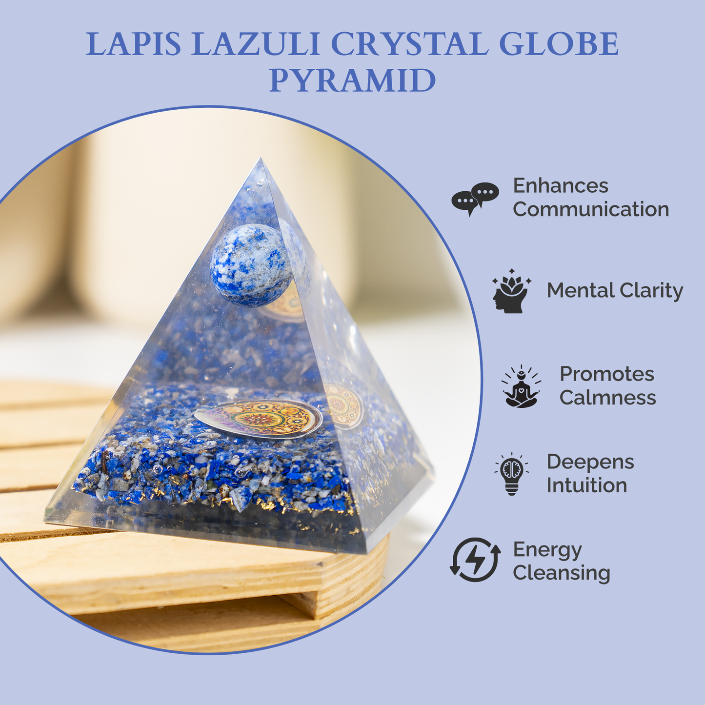 Orgone Pyramid | Lapis Lazuli | Crystal Energy Pyramid