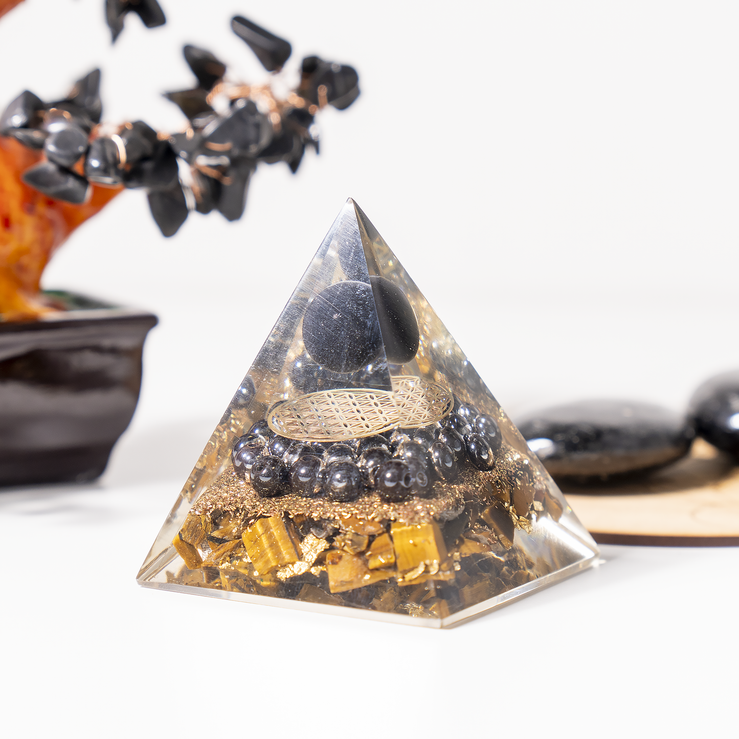 Orgone Pyramid | Triple Protection | Crystal Energy Pyramid