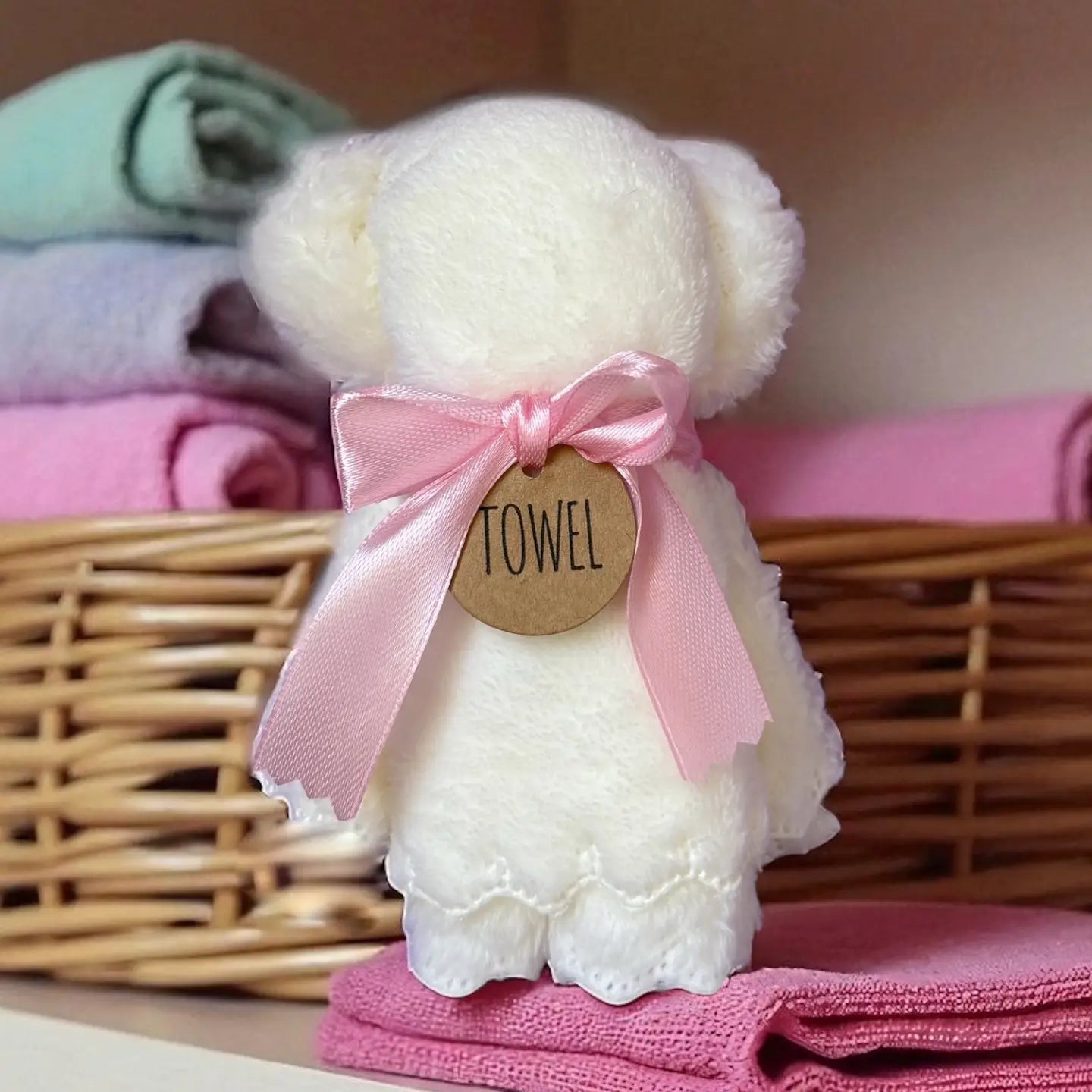 Bear-Shaped Hand Towels — White / Cream Coral Fleece
(Pre-Order)