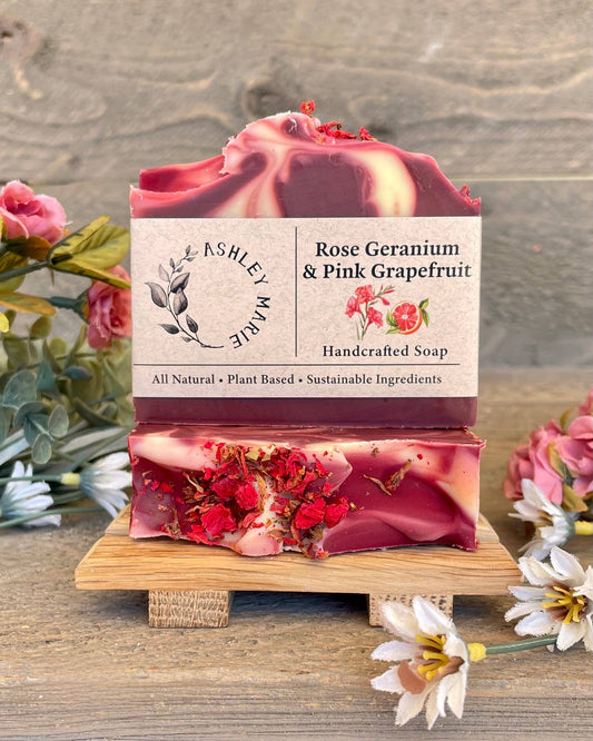 Rose Geranium & Pink Grapefruit Bar Soap