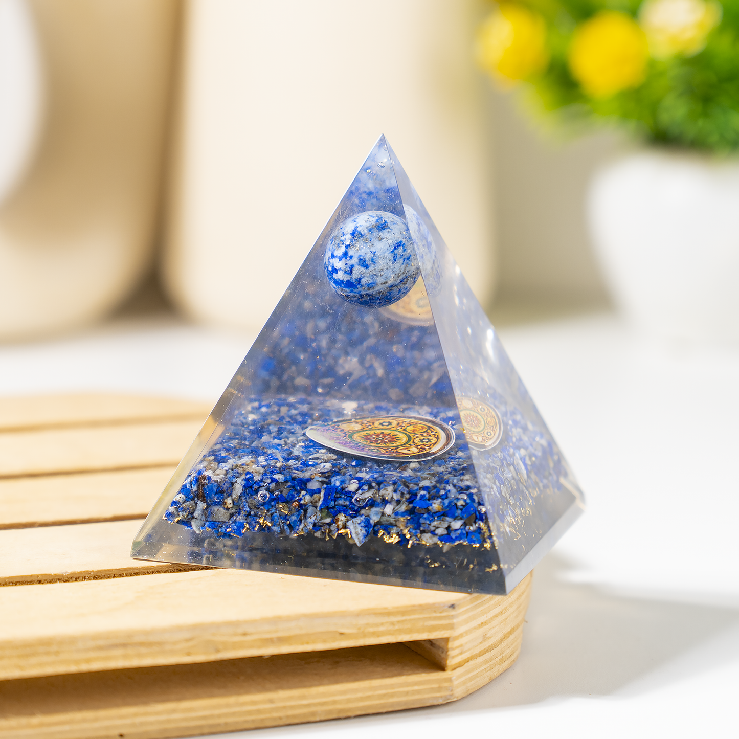 Orgone Pyramid | Lapis Lazuli | Crystal Energy Pyramid