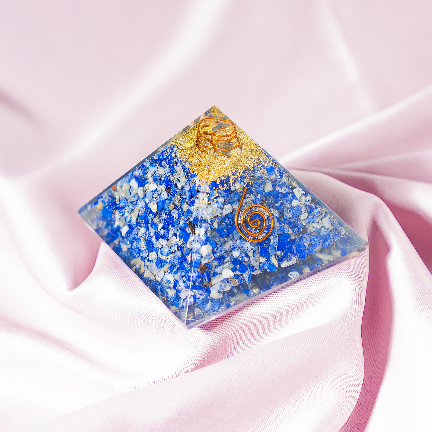 Orgone Pyramid | Lapis Lazuli with Crystal Point Pyramid