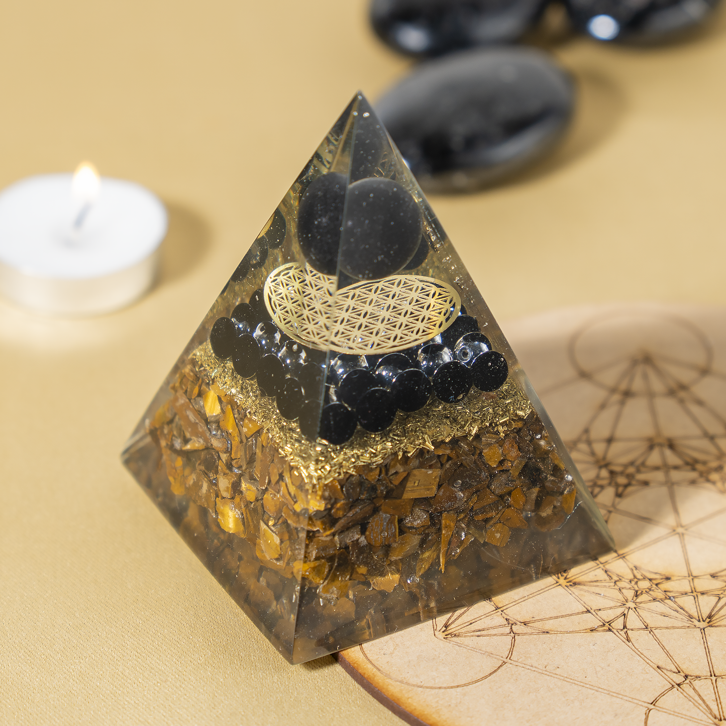Orgone Pyramid | Triple Protection | Crystal Energy Pyramid