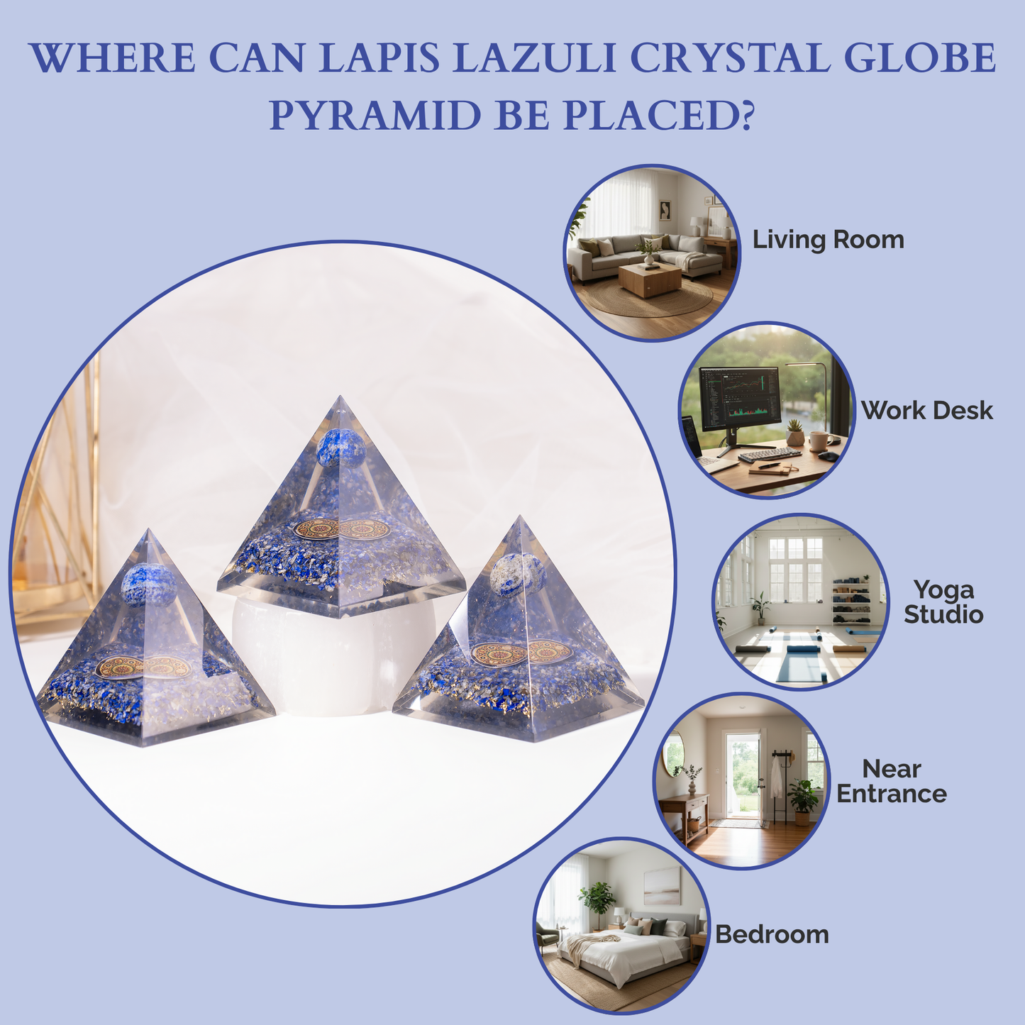 Orgone Pyramid | Lapis Lazuli | Crystal Energy Pyramid