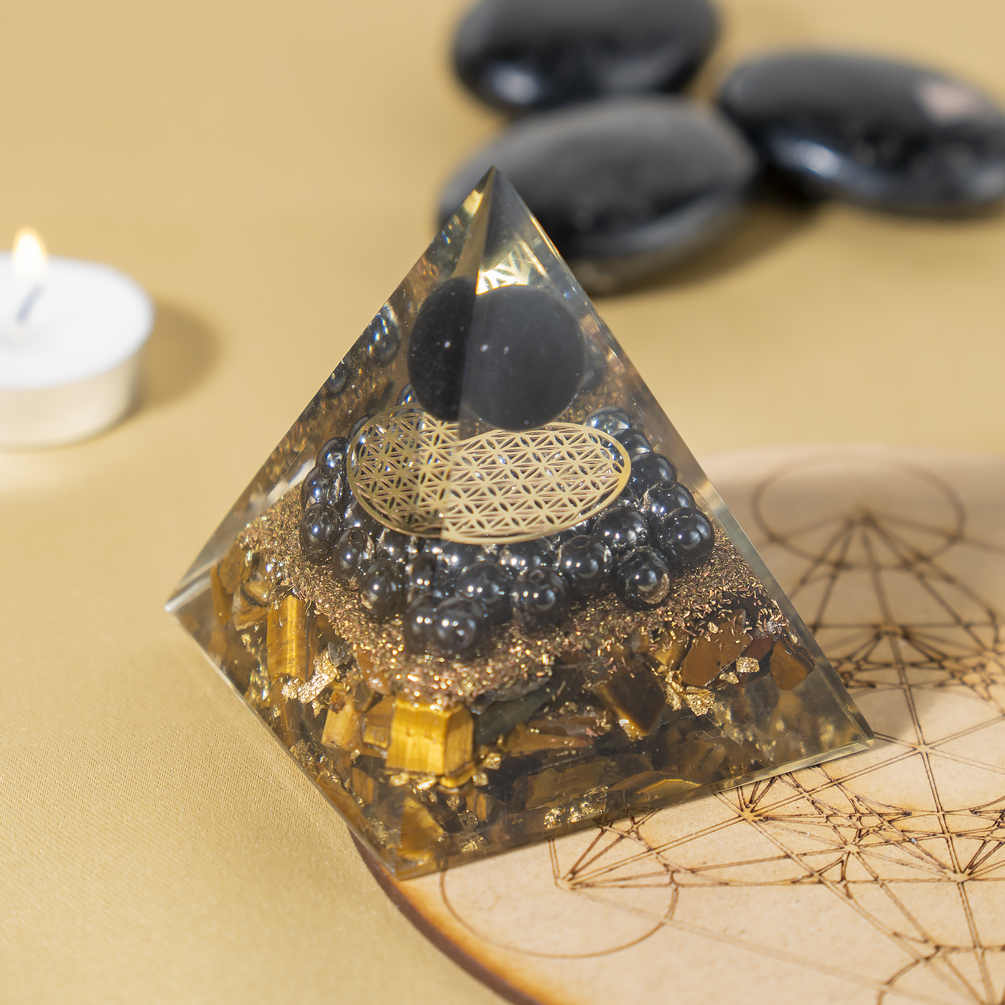 Orgone Pyramid | Triple Protection | Crystal Energy Pyramid