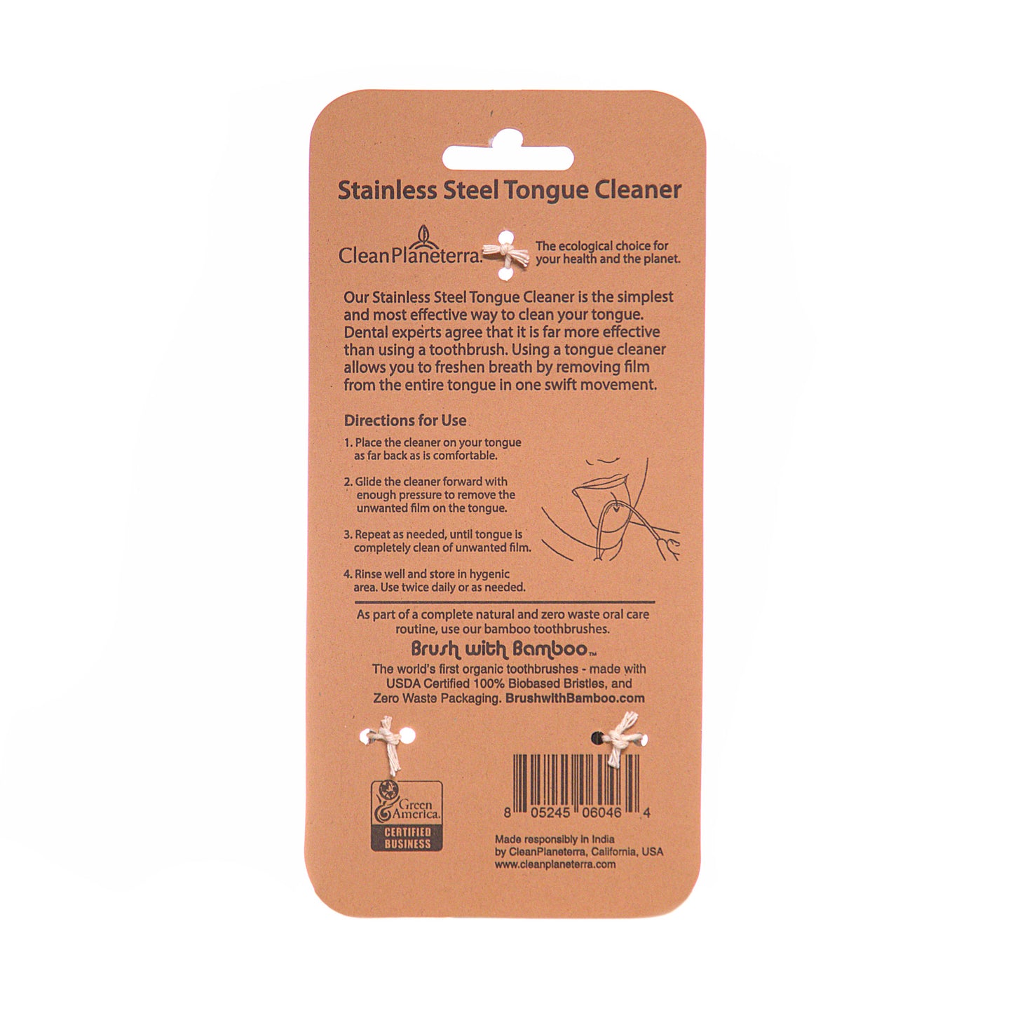 Stainless Steel Tongue Cleaner - with Card Packaging