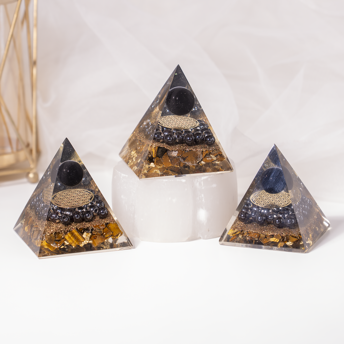 Orgone Pyramid | Triple Protection | Crystal Energy Pyramid
